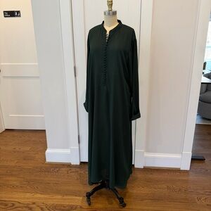Sak Atelier Bottle Green Georgette Long Shirt with Matching Pants